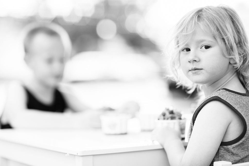 little girl looking at camera during summer session 